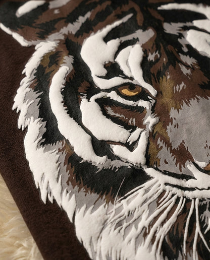 ONE TIGER| Chocolate Color|  Super Soft Premium Drop Shoulder T-Shirt