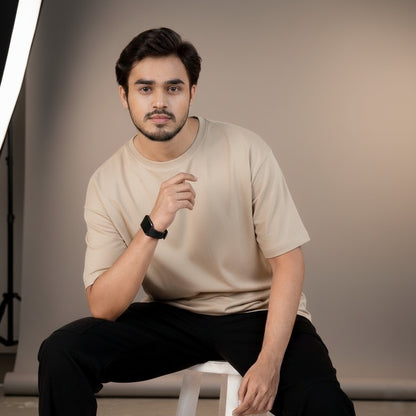 Premium Regular Relaxed Fit T-Shirt | Beige Color| Unisex |