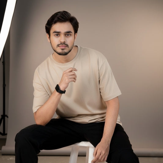 Premium Regular Relaxed Fit T-Shirt | Beige Color| Unisex |