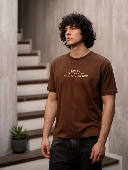 EVERY DAY IN EVERYWAY| Brown Color|  Premium Regular Relaxed Fit T-Shirt | Unisex
