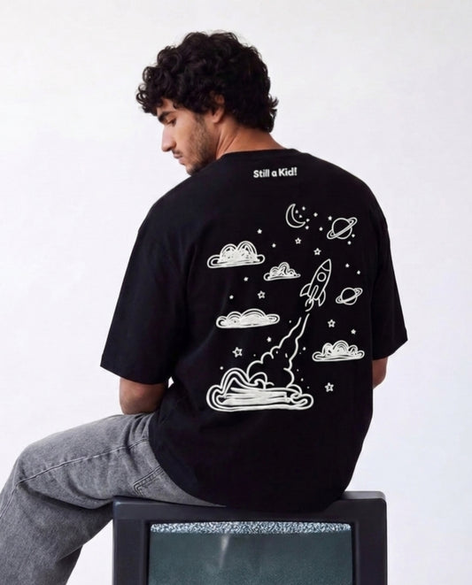 Still a Kid! Exclusive Chaaluck Designed | Drop Shoulder T-Shirt | Black