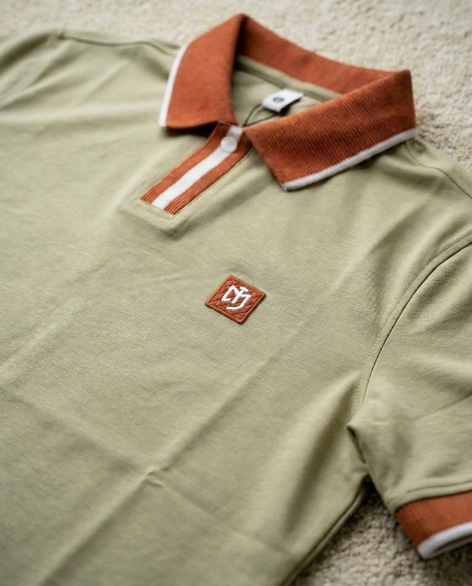 Summer Friendly | SperSoft Old Money Polo T-Shirt | Sage Green color
