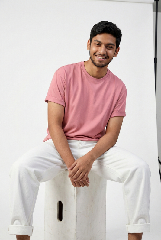 Premium Regular Relaxed Fit T-Shirt | Pink Color| Unisex |