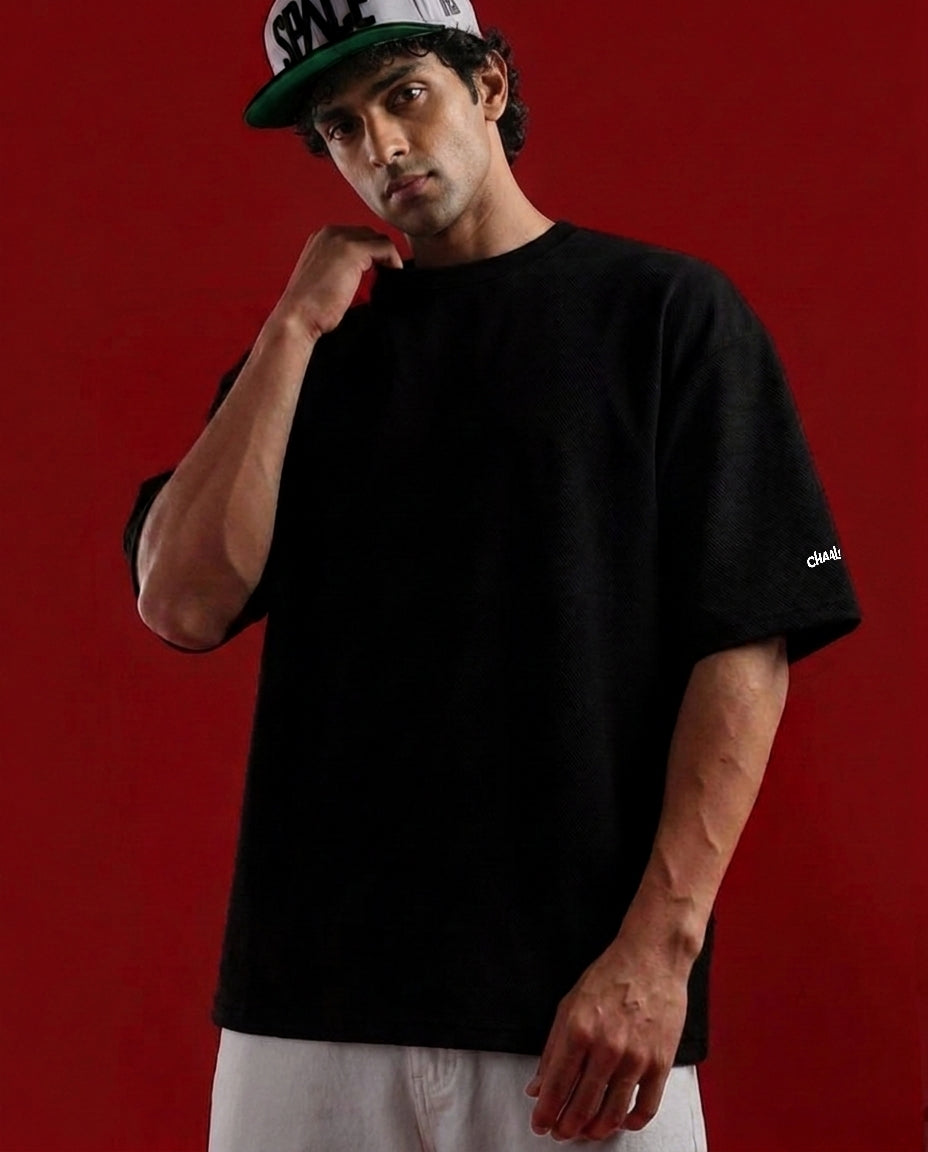 Solid - Drop Shoulder  T-Shirt | Black Color | Unisex