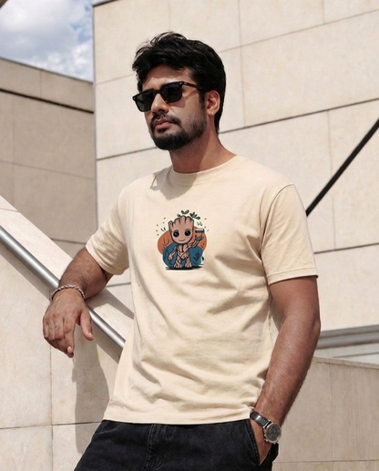 Positivity | Beige |  Premium Regular Relaxed Fit T-Shirt | Unisex |