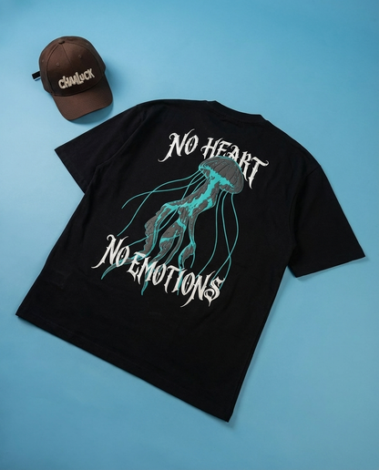 NO Heart NO Emotions | Limited Edition | Premium Drop Shoulder| Black