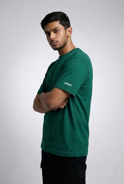 Premium Regular Relaxed Fit T-Shirt | Bottle Green| Unisex |