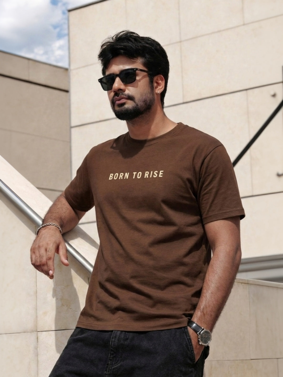 Born To Rise | Brown |  Premium Regular Relaxed Fit T-Shirt | Unisex |