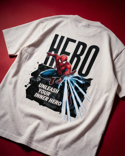 HERO| Cream Color | Super Soft Premium Drop Shoulder T-Shirt