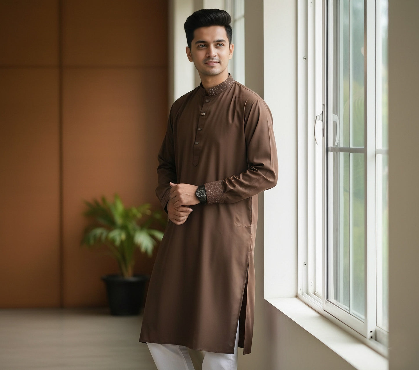 Turkish Cotton- Slim Fit Embroidered Semi-Eid Collection - Premium Embroidered Panjabi