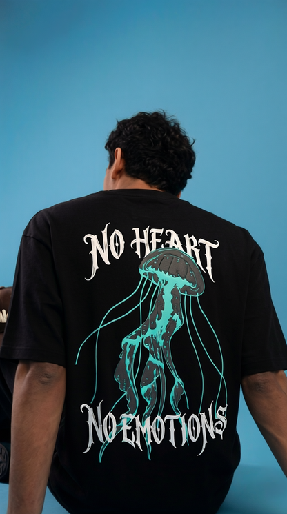 NO Heart NO Emotions | Limited Edition | Premium Drop Shoulder| Black