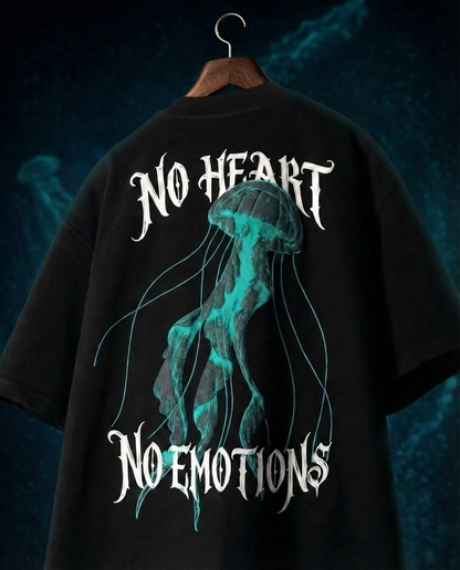 NO Heart NO Emotions | Limited Edition | Premium Drop Shoulder| Black
