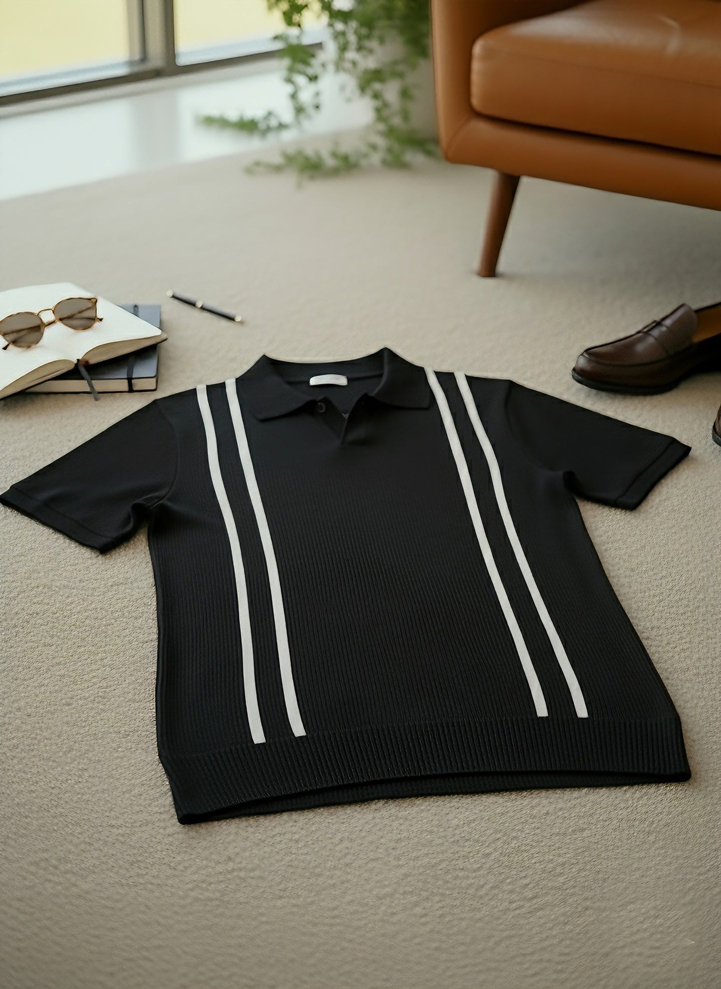 Old Money Polo T-Shirt | Black Color ♠️