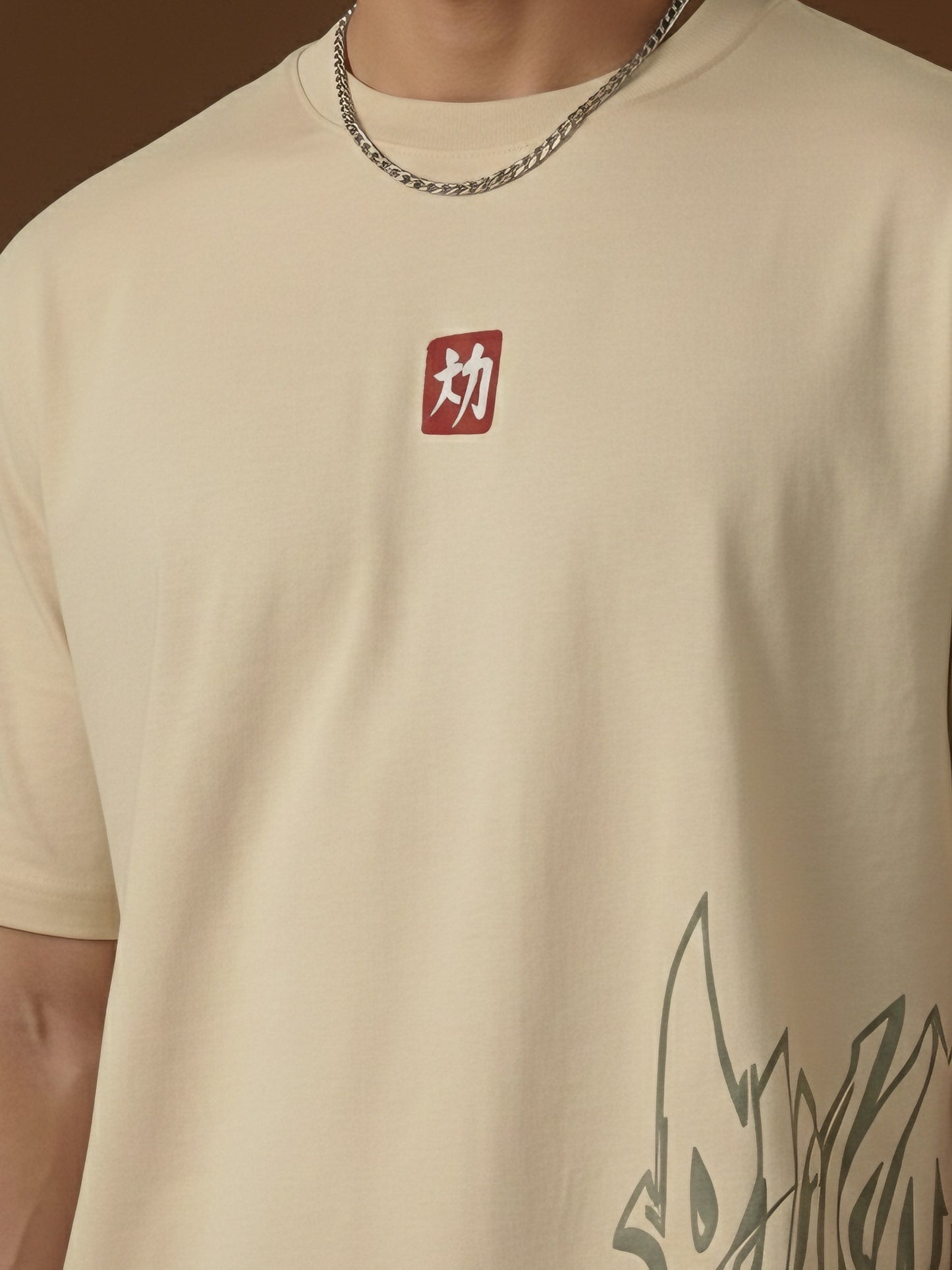 POWER | Beige | Premium Regular Relaxed Fit T-Shirt | Unisex