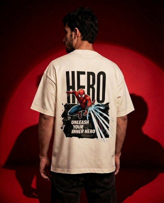HERO| Cream Color | Super Soft Premium Drop Shoulder T-Shirt