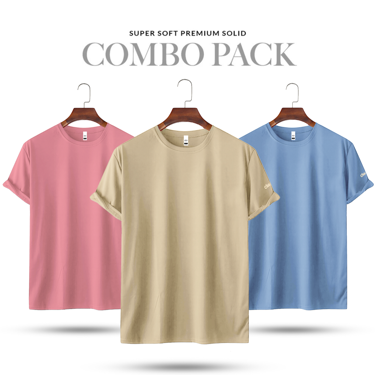 Soft Solid Super Soft Solid Triplet Combo - Pink, Beige & Sky Blue | Unisex – Chaaluck