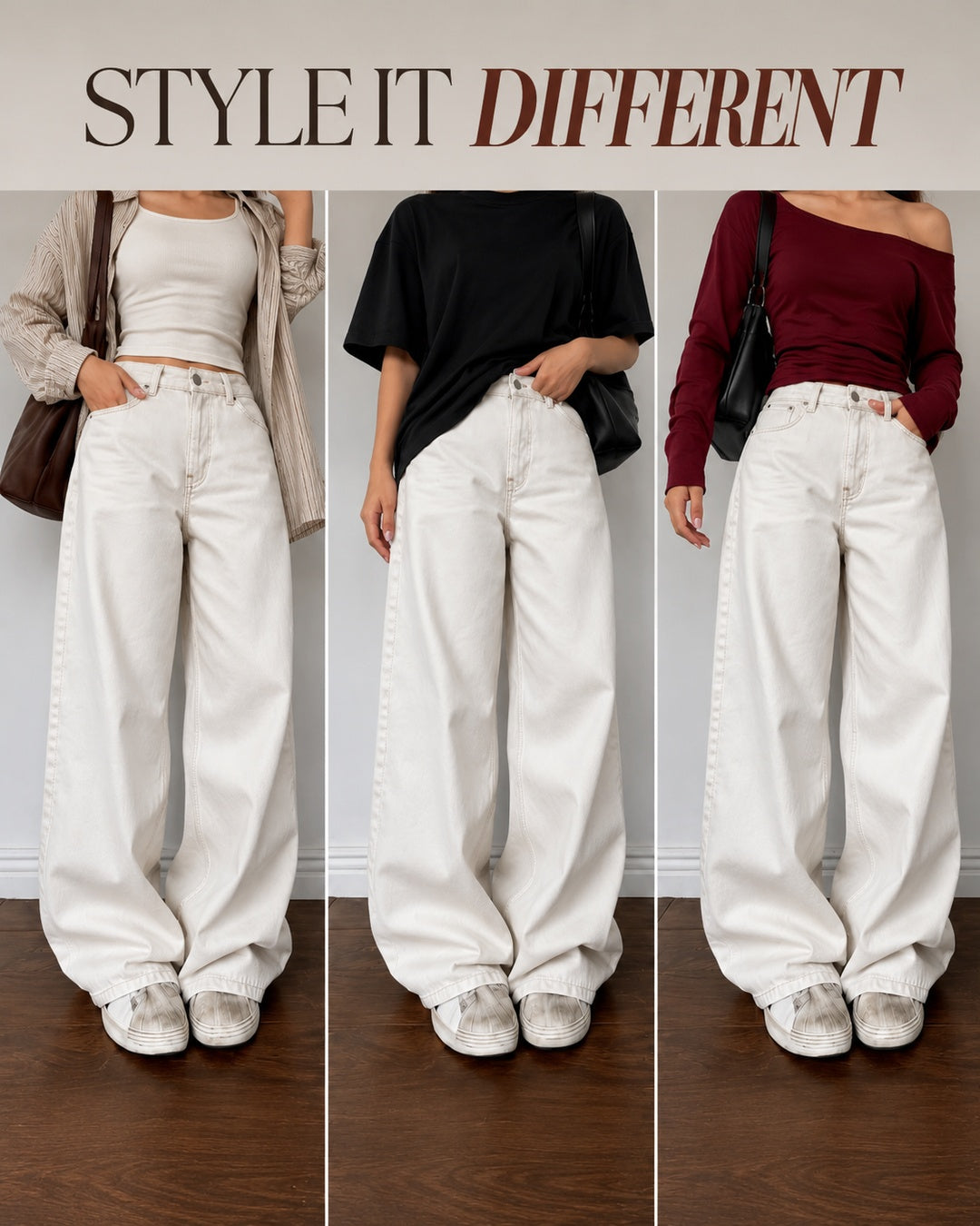 Premium Unisex Baggy Denim Jeans | Lightweight | White