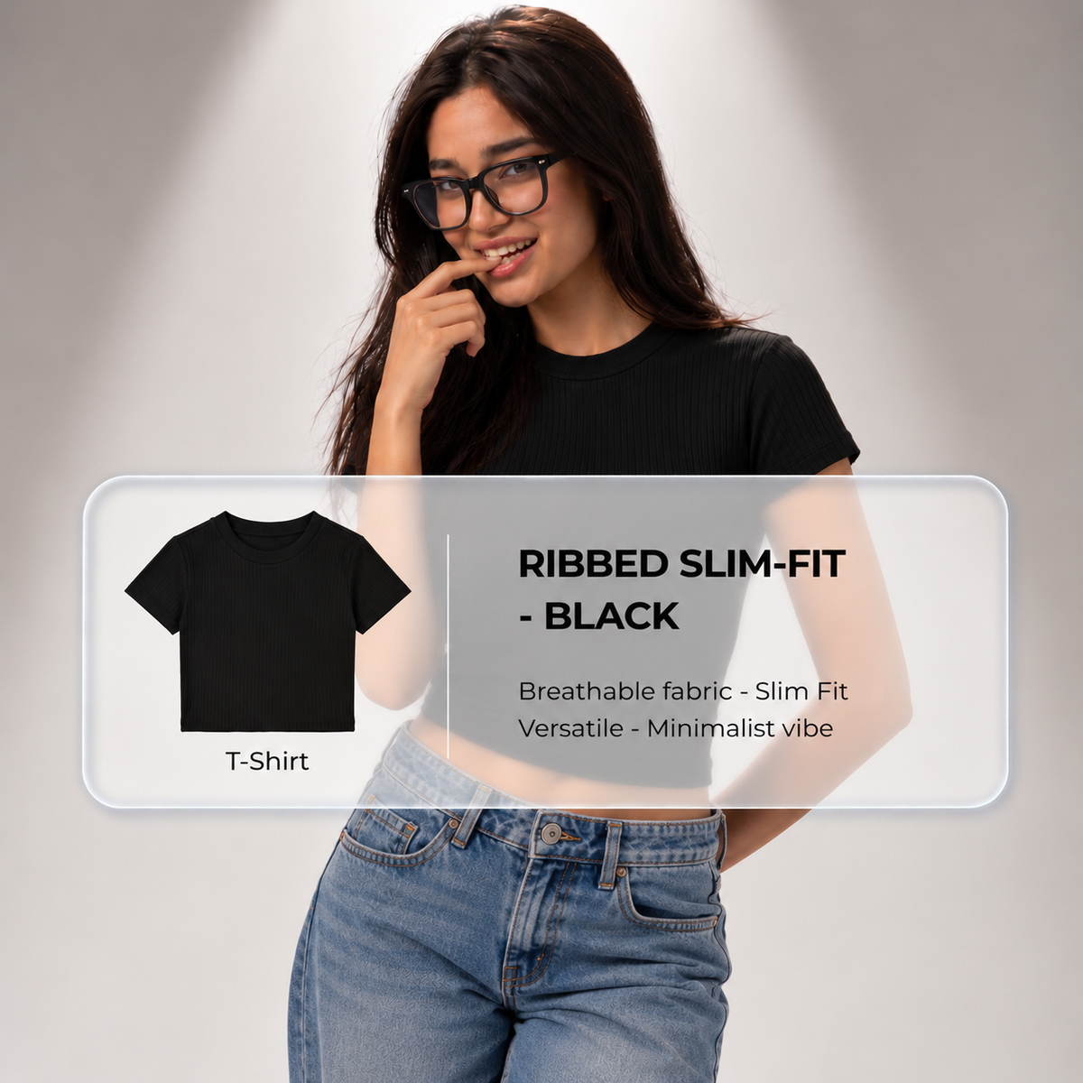The Essential Ribbed Mock-Neck Short Sleeve Crop Top