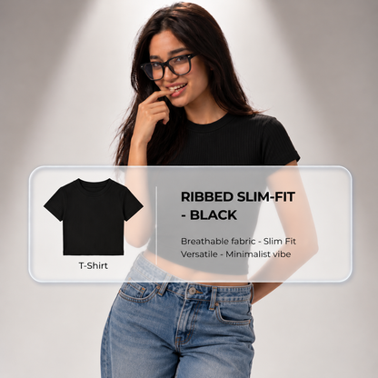 The Essential Ribbed Mock-Neck Short Sleeve Crop Top